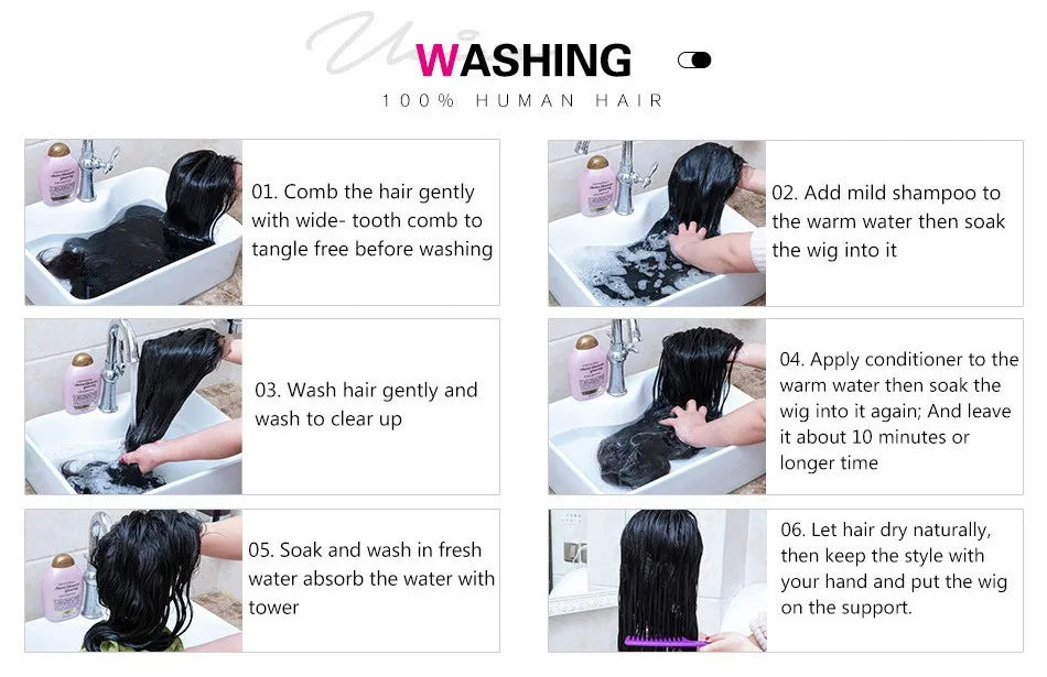 UNice Body Wave V Part Wig With Drawstring Natural Color 100% Human Hair Wigs Clip In V-Part Wig Mini Leave Out 180% Density