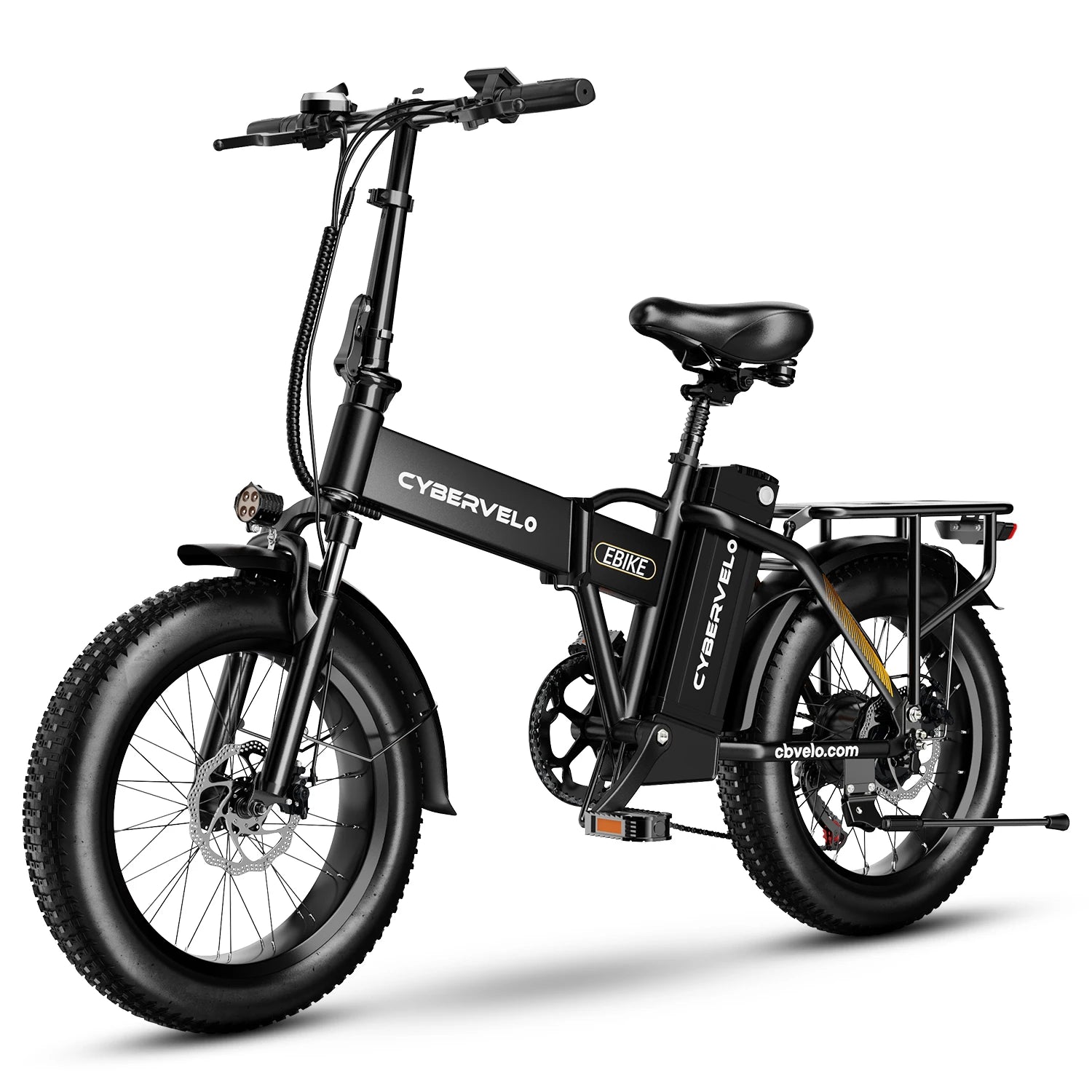 1000W Peak Electric Bike for Adults Cybervelo EK4 EK5 Foldable 28+MPH 80Miles Removable Battery Fat Tire Off-road E-bike