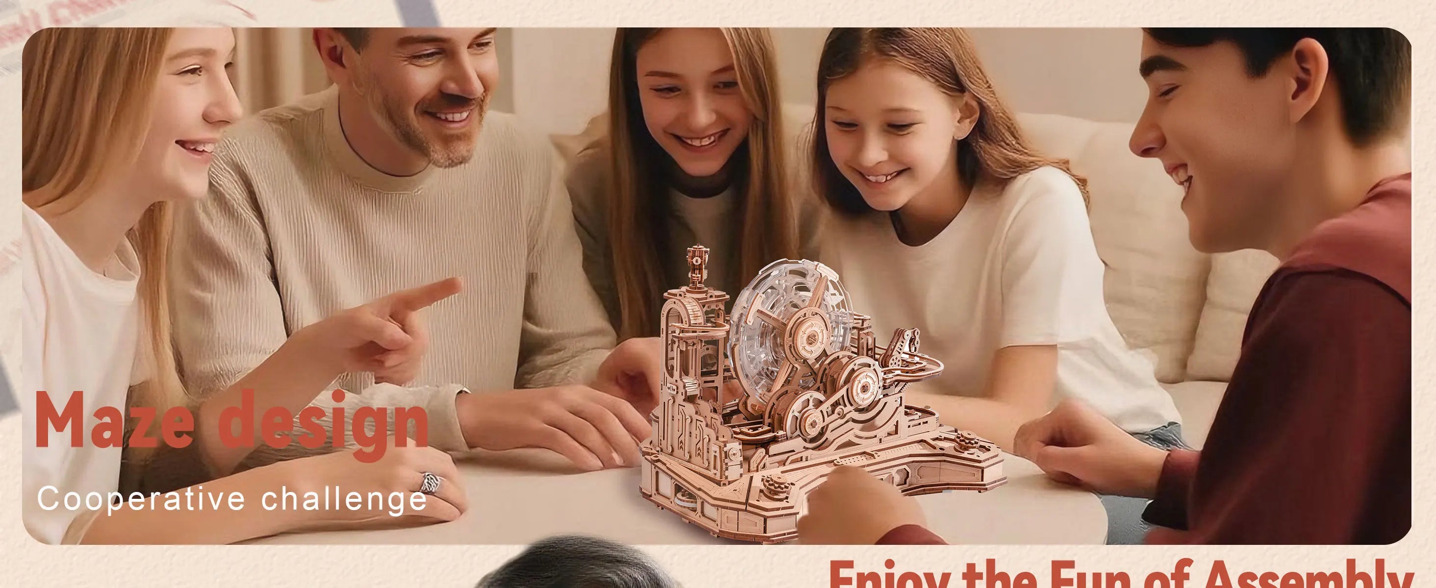 Robotime Rokr Gearball Challenge 3D Wooden Puzzle Rotating Gear Brain Teaser STEM Educational Engineering Toy for Teens Adults