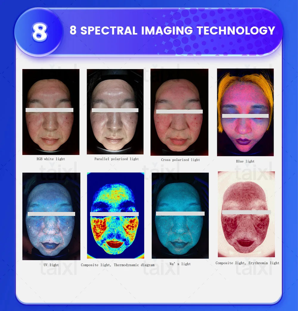 NEW 3D Skin Scanner Care Facial Analyzer Monitor Machine Mirror Portable Testing English Detector Face Camera Test Analysis