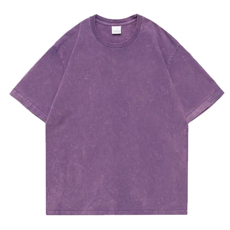 Hip Hop t shirt Men fashion Cotton Harajuku Multicolors Oversized Washed T-shirt women Unisex Summer Retro Short Sleeve Tee top