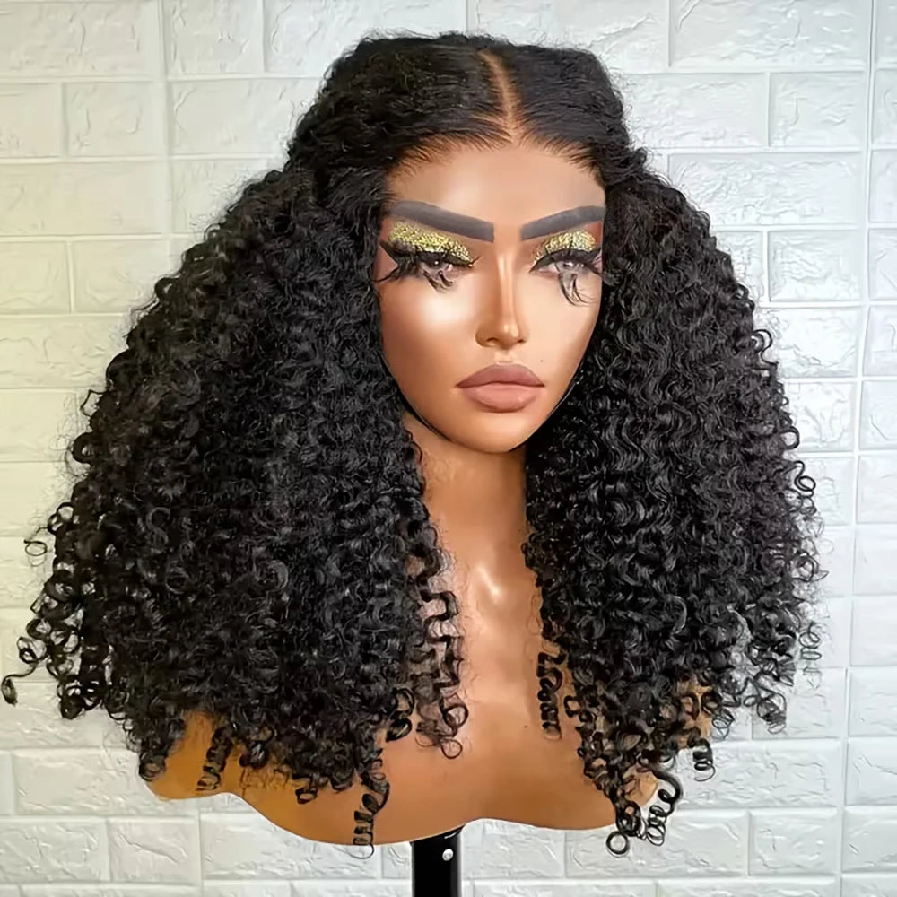 Glueless Wear And Go Kinky Curly Wig Human Hair Precut 7x5 13x6 HD Frontal Wigs Ready to Perplucked Curly Lace Front Wig On Sale