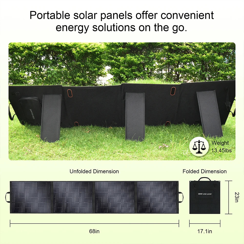 Solar Generator 2160WH 2304WH Long-life LiFePO4 Portable Power Station & 200W Solar Panel for Home Campervan Up to 2400W Output