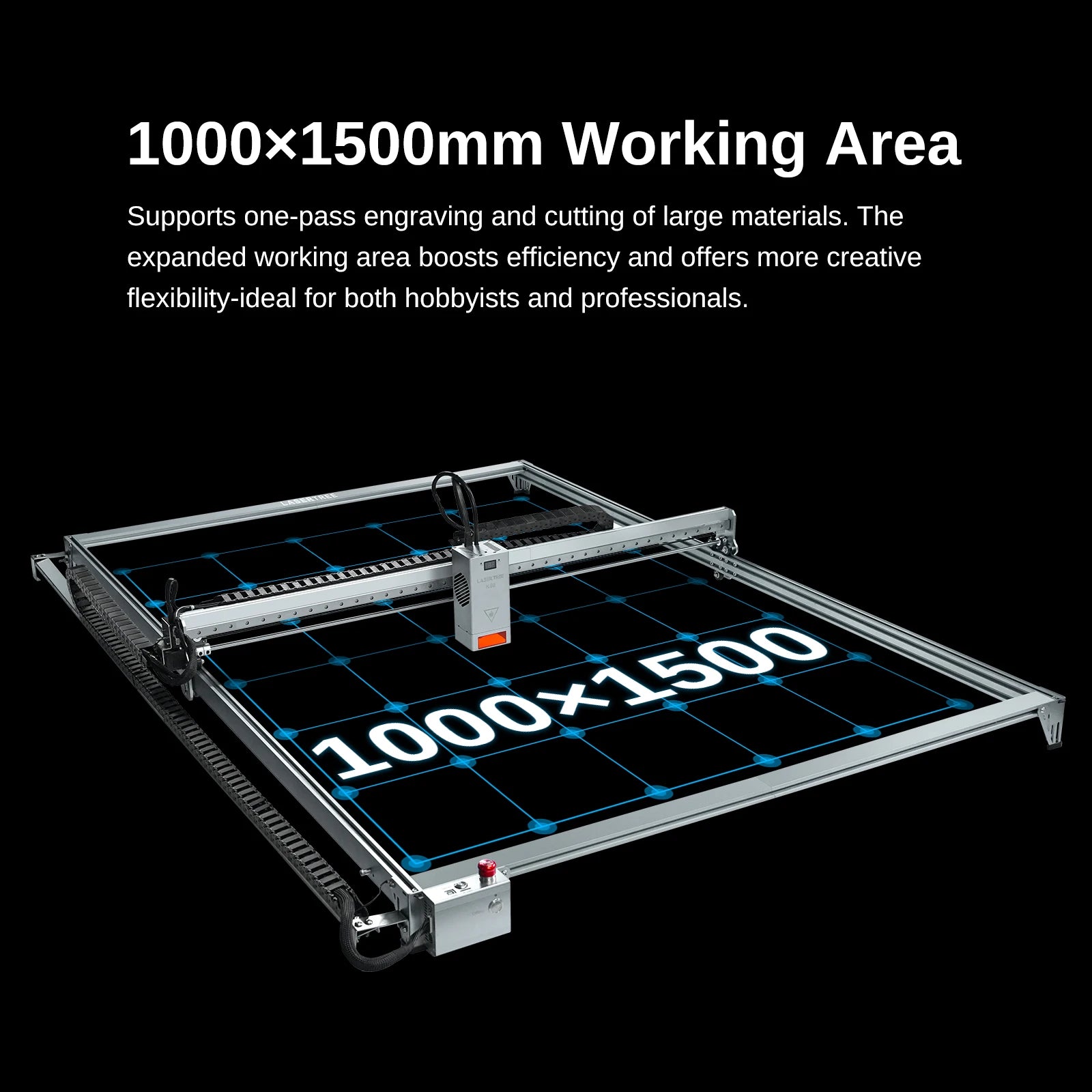 LASER TREE Laser Engraving Machine with Air Assit 60W Laser Module Laser Engraver Cutter Woodworking Area 1000x1500mm DIY Tools