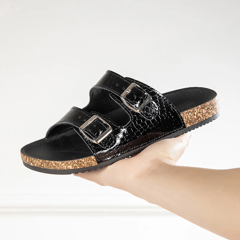 Summer Sandals for Men, Casual Beach Shoes with Double Buckles, Breathable and Anti-Odor, Business Style