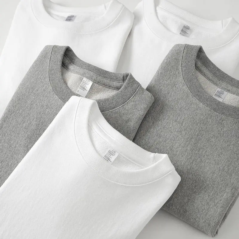 360g Heavyweight Cotton Sweater Solid Color Loose Relaxed Men's and Women's Pullover Hoodies Women