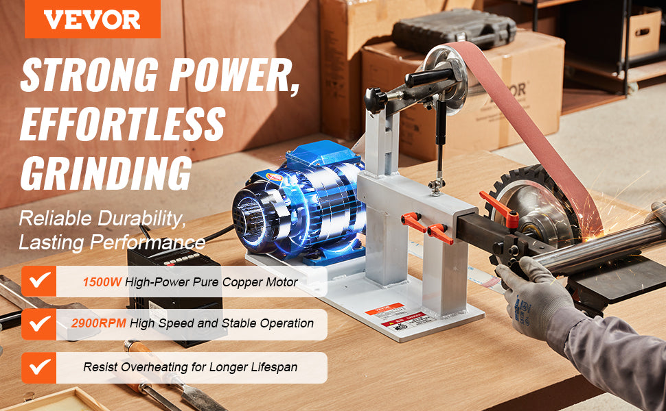 SucceBuy Belt Grinder Sander 72 x 2-Inch Variable Speed Polisher 1500W Polishing Grinding Machine for Metalworking Knife Making