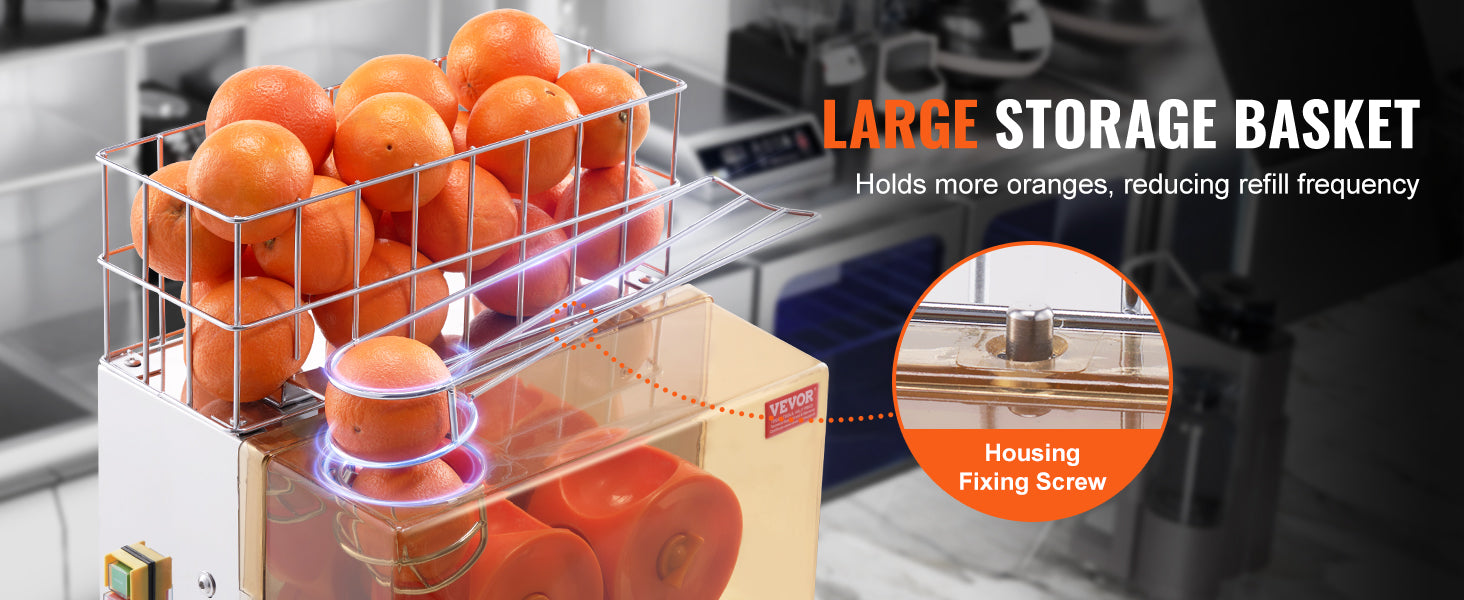 SucceBuy Commercial Orange Juicer Machine Juice Extractor with Water Tap Stainless Steel Orange Squeezer