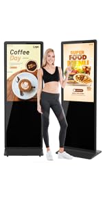 65 Inch 4K Digital Signage Kiosk Indoor Floor Standing Commercial Monitor Advertising Display LCD Totem with HDMI Input Player