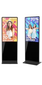 65 Inch 4K Digital Signage Kiosk Indoor Floor Standing Commercial Monitor Advertising Display LCD Totem with HDMI Input Player
