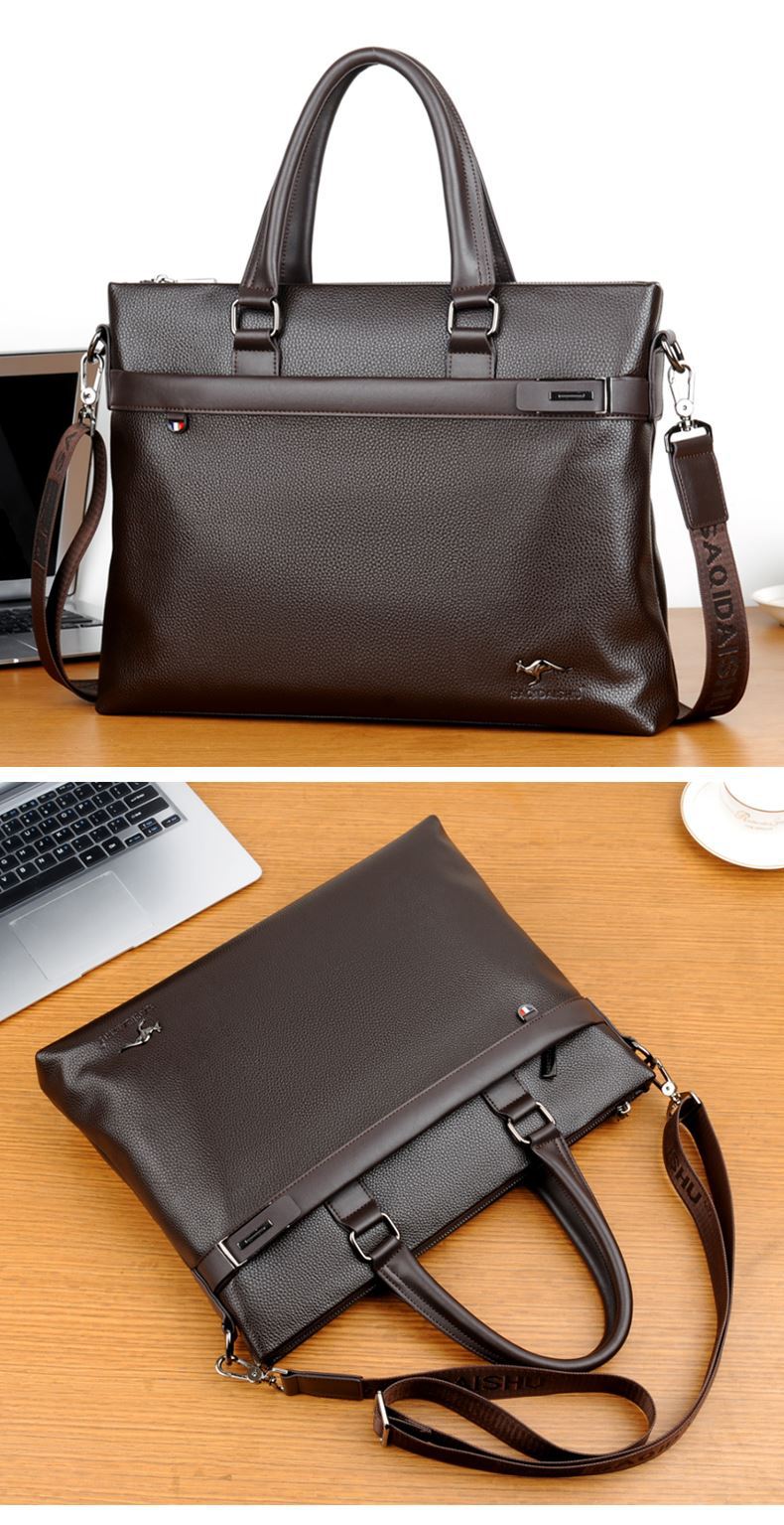 Men's Bag Genuine Leather Men Briefcase for Laptop 14 Messenger Men's Leather Bag Business Portfolio for Document A4