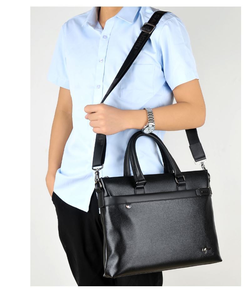 Men's Bag Genuine Leather Men Briefcase for Laptop 14 Messenger Men's Leather Bag Business Portfolio for Document A4