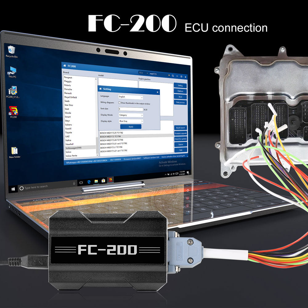 V1.1.1.0 CG CGDI FC200 ECU Programmer Full Version Support 4200 ECUs and 3 Operating Modes and MPC5XX Adapter FC200-MPC5XX