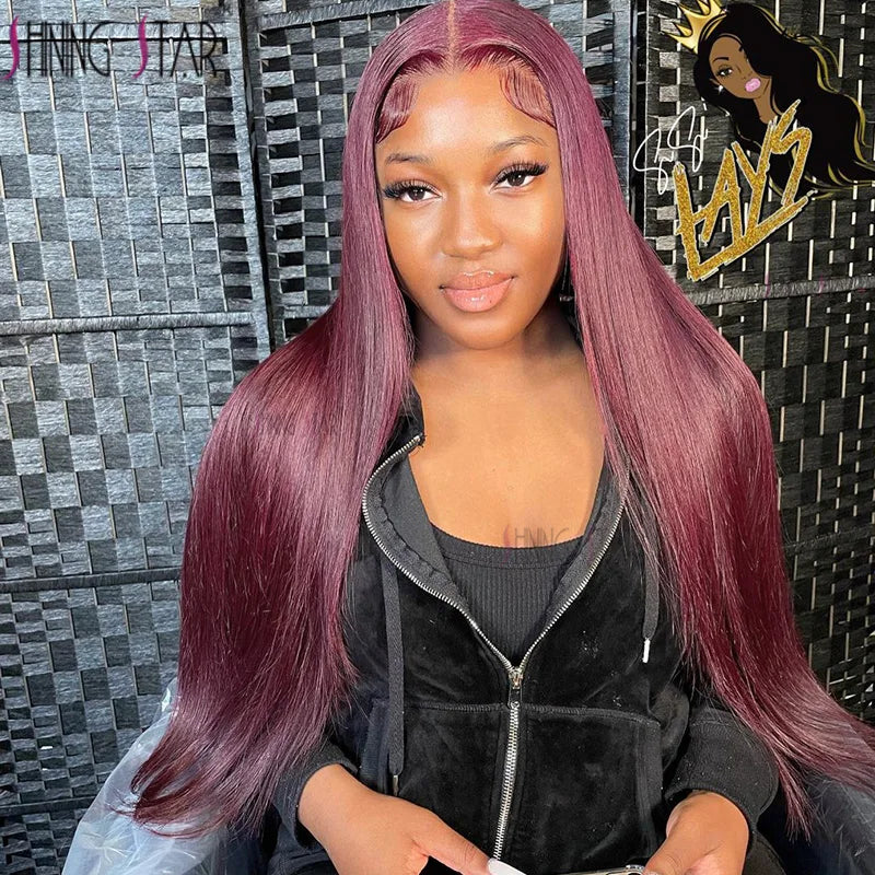 13X4 Wear And Go Glueless Lace Frontal Wig Body Wave Colored Burgundy 13X6 Lace Closure Human Hair Wigs Glueless Ready To Wear