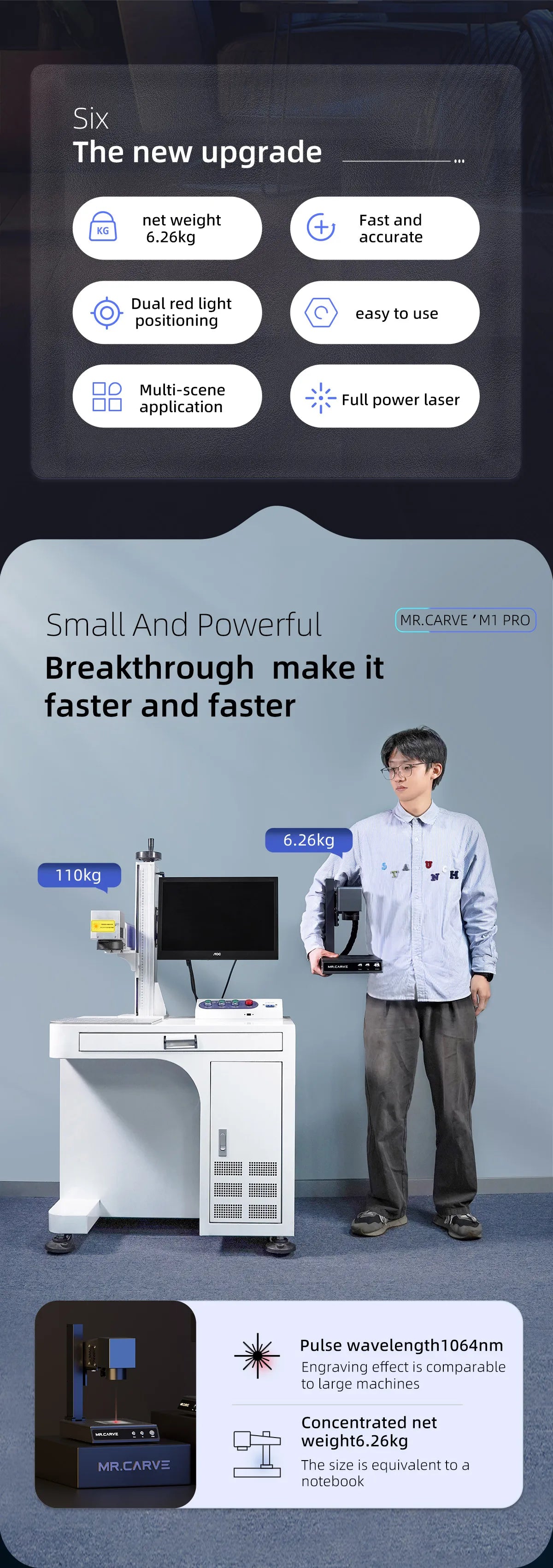 DAJA M1 Pro Fiber Laser Engraver Portable Business Laser Marking  Machine for Fast Precise Engraving Plastic Leather All Metals