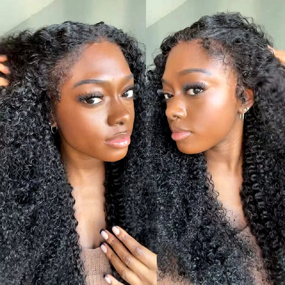 250% Curly Baby Hair Wig 13x6 HD Lace Front Human Hair Wigs Kinky Curly Pre plucked Brazilian Remy Human Hair 13x4 Curly Wigs