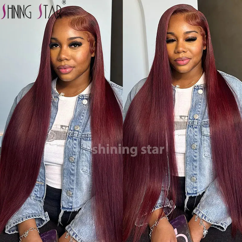 13X4 Wear And Go Glueless Lace Frontal Wig Body Wave Colored Burgundy 13X6 Lace Closure Human Hair Wigs Glueless Ready To Wear