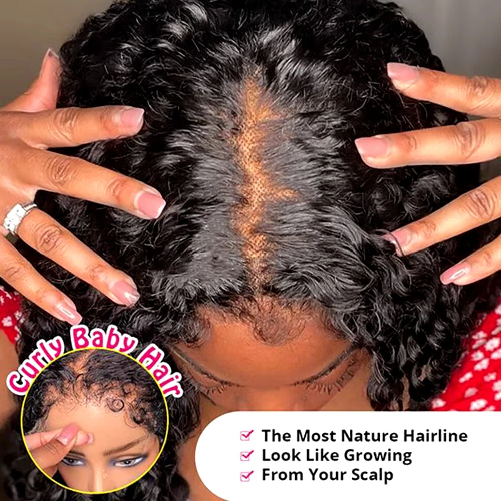 250% Curly Baby Hair Wig 13x6 HD Lace Front Human Hair Wigs Kinky Curly Pre plucked Brazilian Remy Human Hair 13x4 Curly Wigs