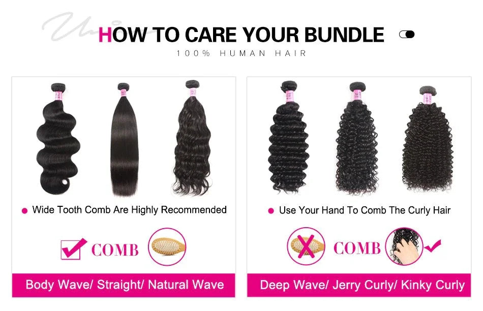 UNice Hair Curly Hair Bundles Unprocessed Natural Color 10A Grade 100% Human Hair 1/3/4 PCS Deal