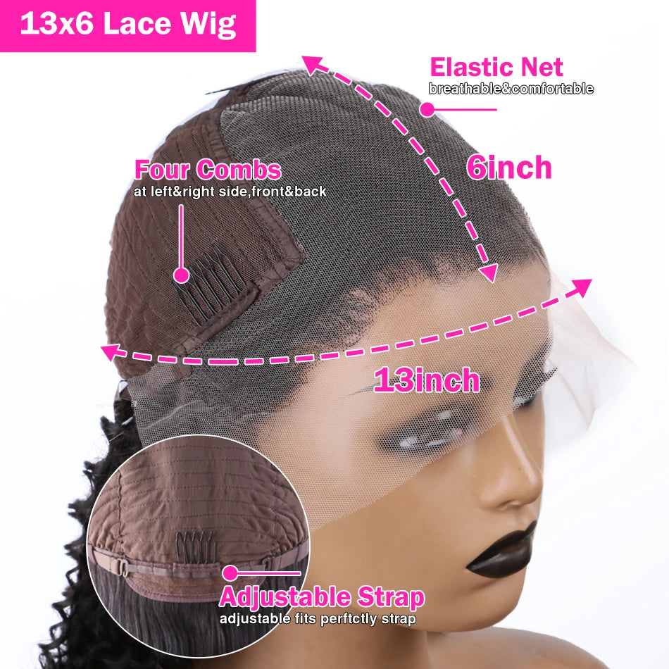 250% Curly Baby Hair Wig 13x6 HD Lace Front Human Hair Wigs Kinky Curly Pre plucked Brazilian Remy Human Hair 13x4 Curly Wigs