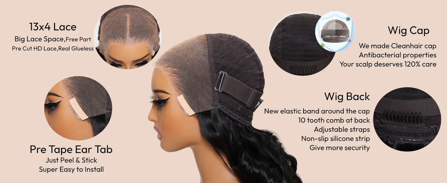 UNice Auburn Brown13x4 Pre-Everything™ Lace Frontal Loose Wave Wig With Invisi Drawstring & Face Framing Layers 150% Density