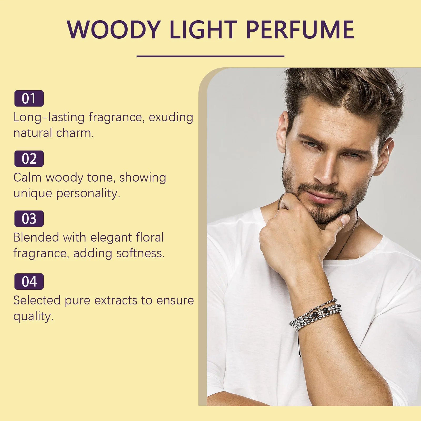 Woody Cologne, Long-lasting Fragrance, Elegant, Fresh and Natural Light Perfume, High-end Business Portable Cologne