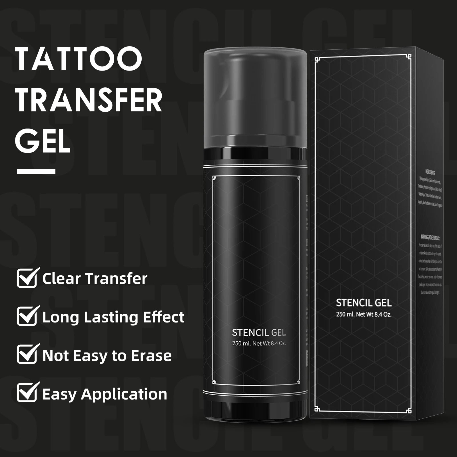 120ML/250ml Combo Pack Black Cologne Scent Professional Tattoo Gel Tattoo Artist Transfer Cream