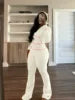Custom Logo Fall 2024 Women Clothes Hooded and Flared Trousers Two Piece Set Women Clothing