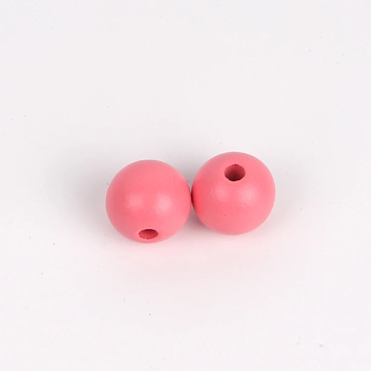 Fast Shipping New Born Baby Toys Chewable 10mm/12mm/16mm /20mm Chinese Wood Baby Toy Custom Colorful Jewelry Beaded