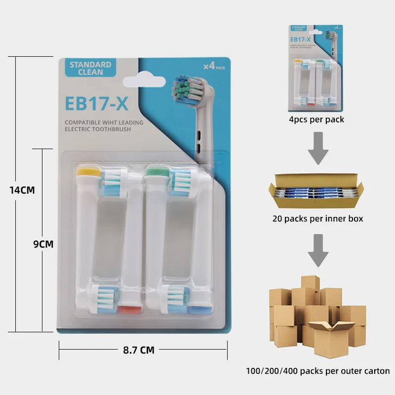 Baolijie EB17-X Oral Head Electric Toothbrush Replacement Tooth Brush Heads for B Oral Electric Toothbrushes