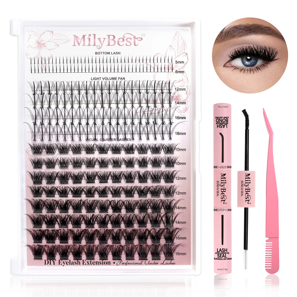 Free Shipping US Local Stock D Curl Lash Clusters Bulk Volume Cluster Eye Lashes Kit