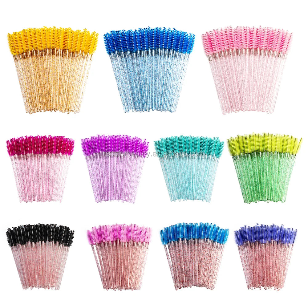 Diamond Crystal Eyelash Brushes for Eyelash Extension Tools Eyebrow Brush Mascara Wands Applicator Spoilers Eye Lashes Cosmetic