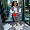 Casual Two-Piece Baseball Uniform Woolen Sports Suit with Short Tops Solid Winter Design One Set Nonwoven Women's