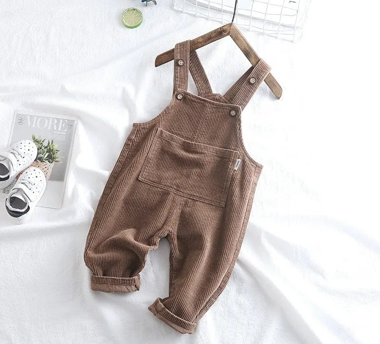 Children Beige Corduroy Pants New Born Baby Boys Girl Long Trousers Spring Jumpsuit Fashion Wear Solid Clothes Overalls for Kids