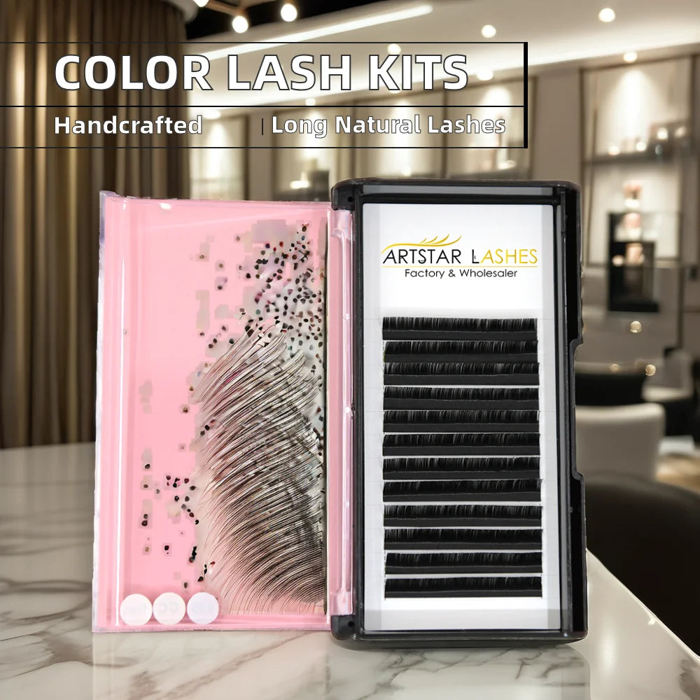 Private Label Wholesale Silk Individual Eye Lashes Extensions Cashmere Lash Eyelashes Makeup Usage with Box Packaging