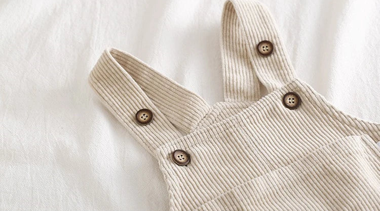 Children Beige Corduroy Pants New Born Baby Boys Girl Long Trousers Spring Jumpsuit Fashion Wear Solid Clothes Overalls for Kids