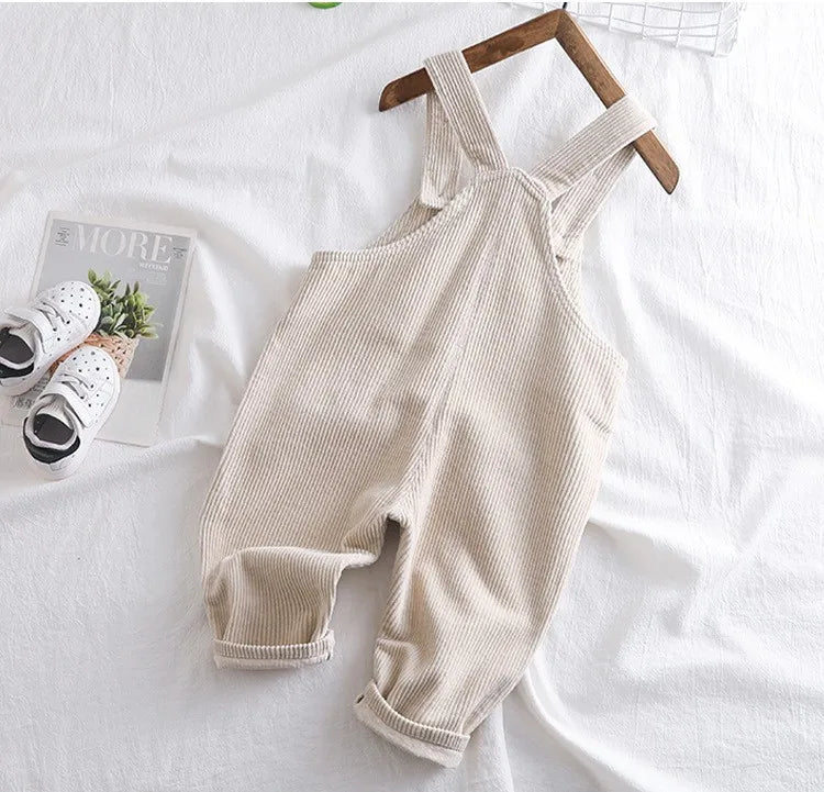 Children Beige Corduroy Pants New Born Baby Boys Girl Long Trousers Spring Jumpsuit Fashion Wear Solid Clothes Overalls for Kids
