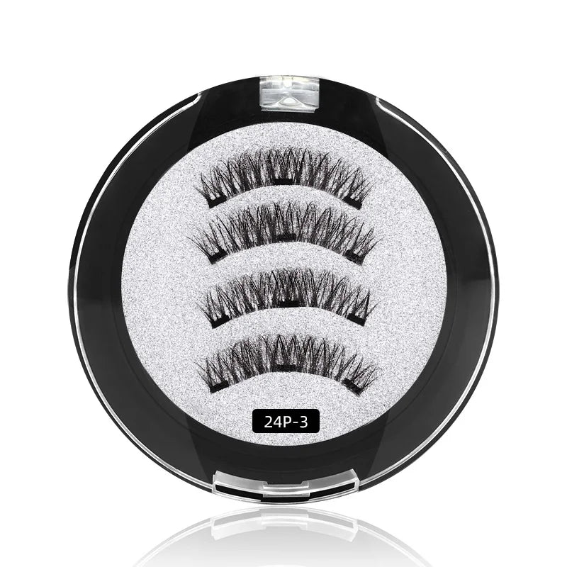 3 Magnet Magnetic Eyelashes Customized Packaging Logo 3d Invisible Magnetic Eye Lashes