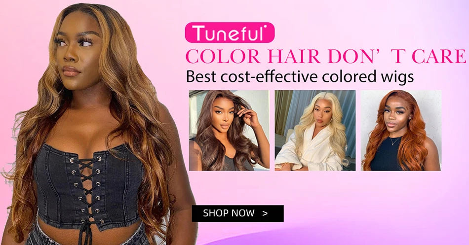 Tuneful 27# Honey Blonde Colored Human Hair Wigs Straight 180% 13x6 HD Transparent Lace Front Human Hair Wigs For Women
