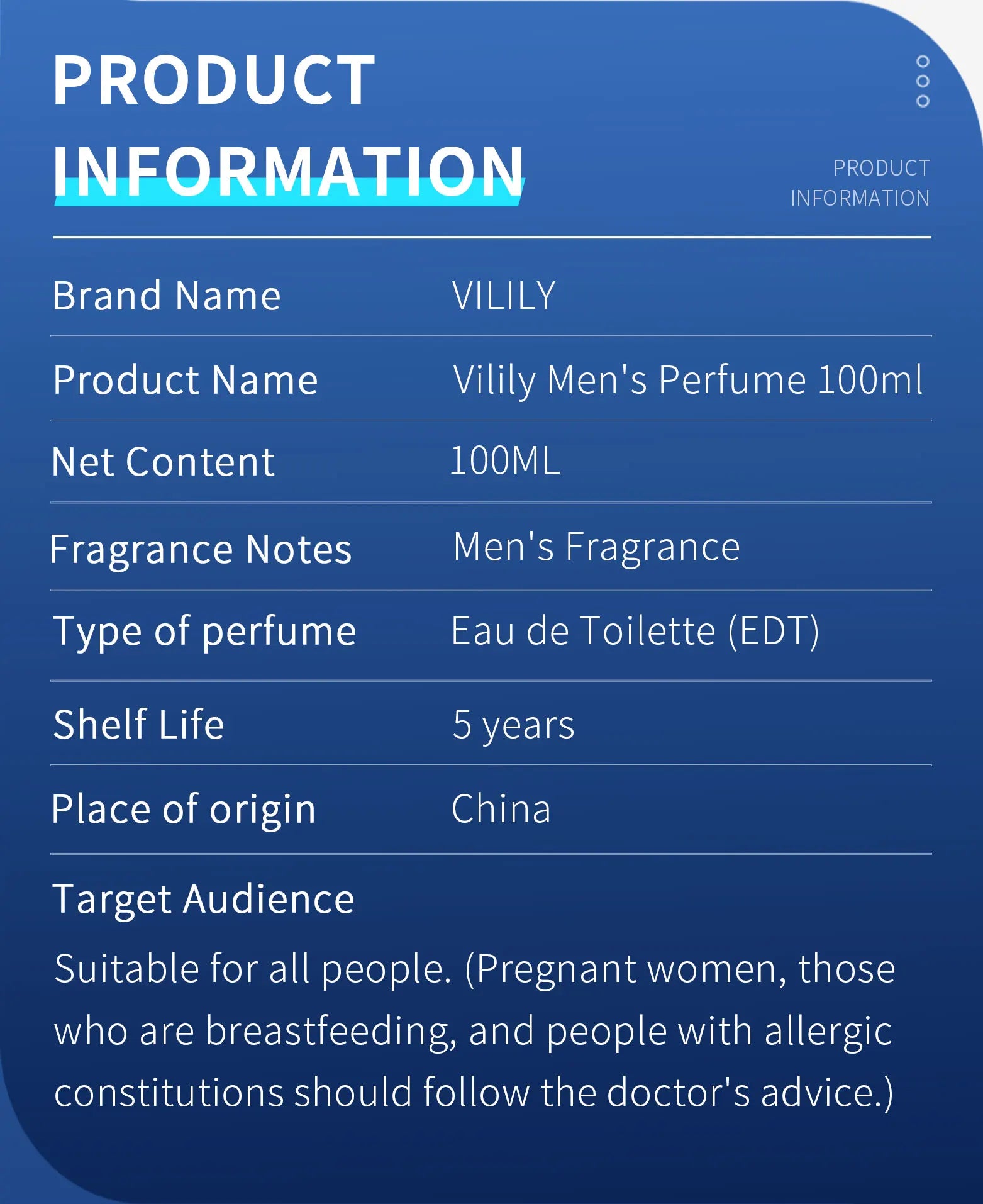 Perfume VILILY No.062 Men's Perfume 100ml Parfum Homme Original Hombre Cologne Fragrance Fougere Perfumes Wholesale