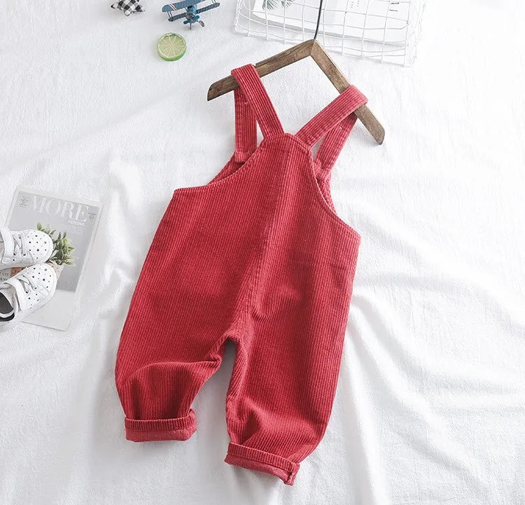 Children Beige Corduroy Pants New Born Baby Boys Girl Long Trousers Spring Jumpsuit Fashion Wear Solid Clothes Overalls for Kids