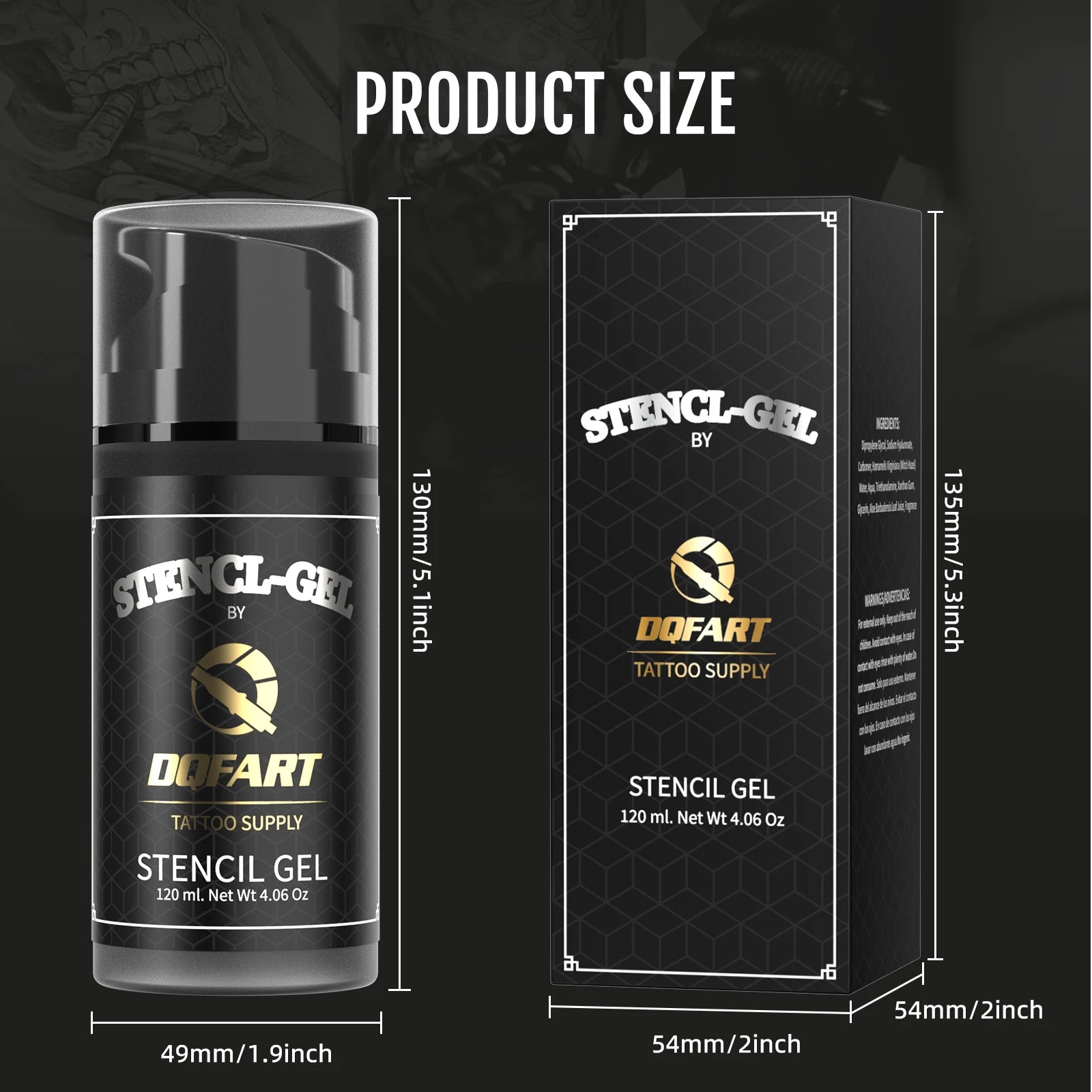 DQFART Cross-Border New 120ML/250ml Combo Pack Black Cologne Scent Professional Tattoo Gel Tattoo Artist Transfer Cream