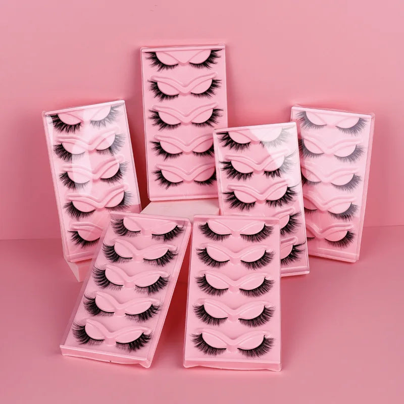 New Design Foxy Winged Cat Eye Lashes Angel Wing Natural Silk Lash Faux Mink fox Eye Lashes With Private Label