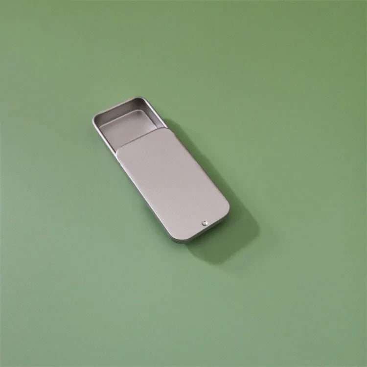 60X34X10mm 10g Silver White Black Empty Flat Slide Top Containers Lip Balm Solid Cologne Cosmetic Candy Tins Box Sliding Tin Can