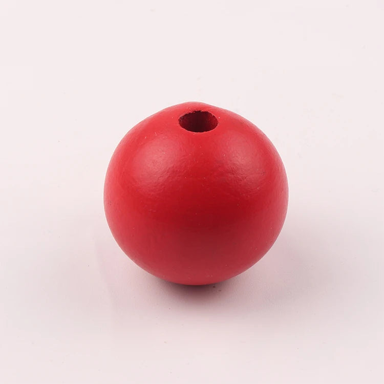 Fast Shipping New Born Baby Toys Chewable 10mm/12mm/16mm /20mm Chinese Wood Baby Toy Custom Colorful Jewelry Beaded