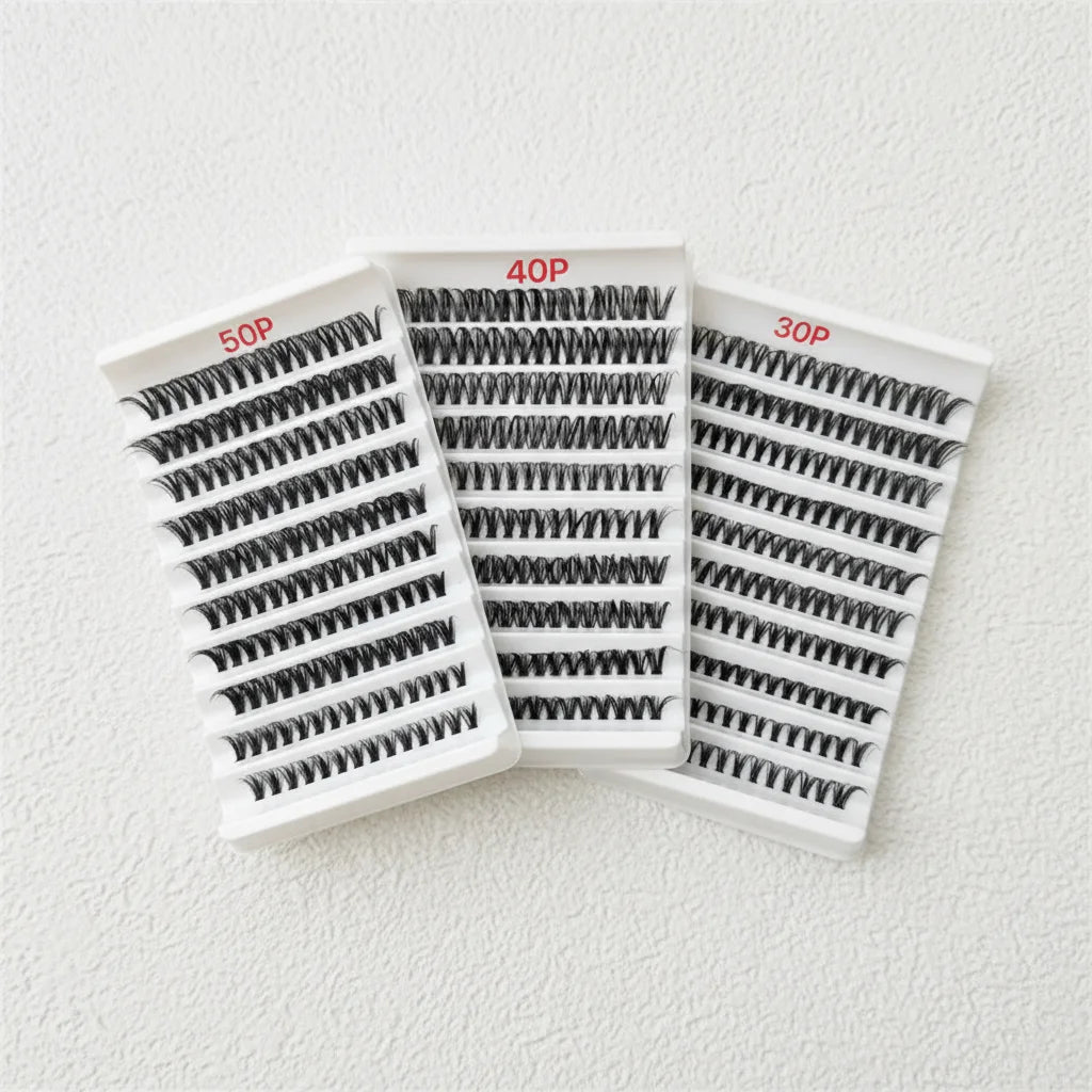 Wholesale Full Strip Eye Lashes Kits 30P-100P Private Label DIY Segment Lashes Cluster Eyelashes Vendor