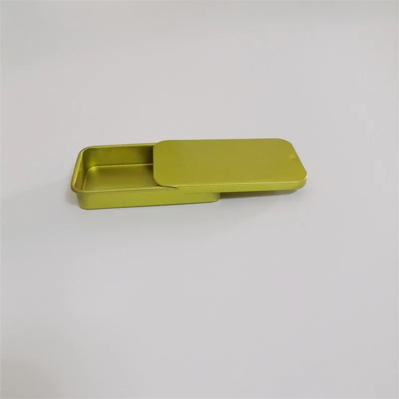 60X34X10mm 10g Silver White Black Empty Flat Slide Top Containers Lip Balm Solid Cologne Cosmetic Candy Tins Box Sliding Tin Can