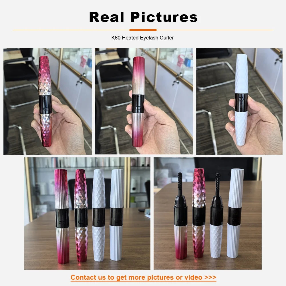 Customize Packaging MOQ 100pcs Little Portable Plastic Electric Heated Eye Lashes Curler for Eyelash Lifting