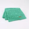 Multi-use New Cotton Solid Baby New Born Organic Knitted Blanket Hollow Out Blanket Baby