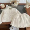 Yangqi Spring New Korean Version of Girls Fashion Temperament Small Fragrant Wind Girl Set Pleated Skirt Two-piece Set